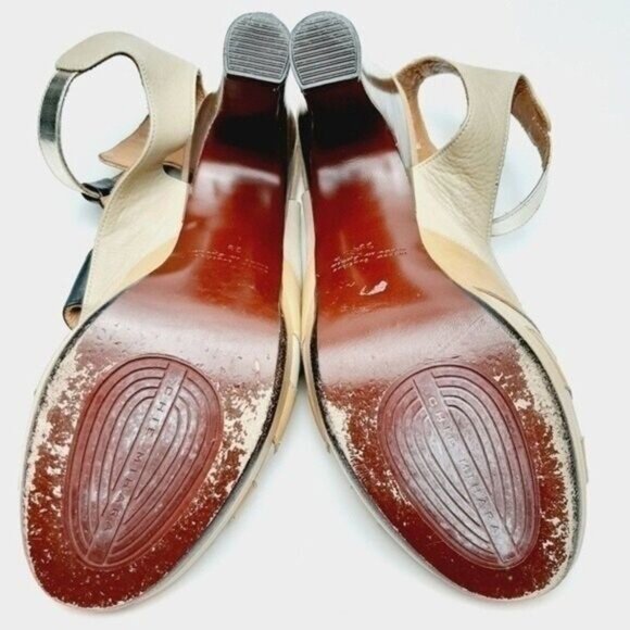 Anthropologie CHIE MIHARA Strappy Sandals Pumps Cream Leather Sz US 9 EUR 39 - Picture 13 of 13